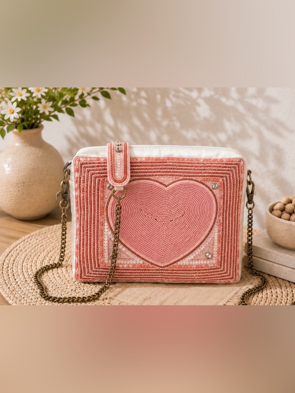 Jane Marie Love Is Kind Beaded Crossbody Bag NWT